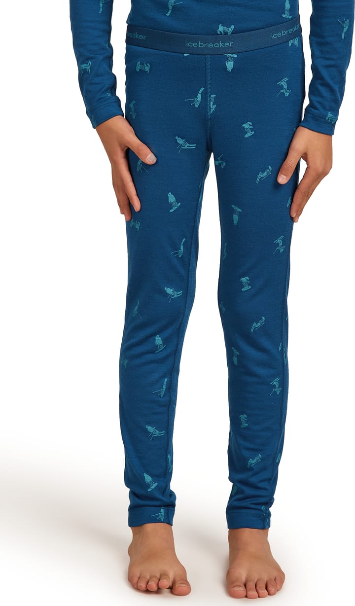Icebreaker Kids' Merino 200 Oasis Leggings Snow Day Atlantis/Topaz Icebreaker