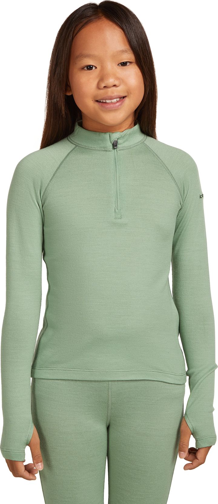 Icebreaker Kids' 260 Tech Long Sleeve Half Zip Seaglass Icebreaker