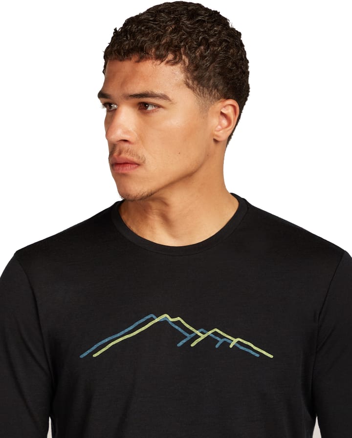 Icebreaker Men's Merino 150 Tech Lite Long Sleeve Tee Rainer Ridge Black Icebreaker Icebreaker Men's Merino 150 Tech Lite Long Sleeve Tee Rainer Ridge Black Icebreaker