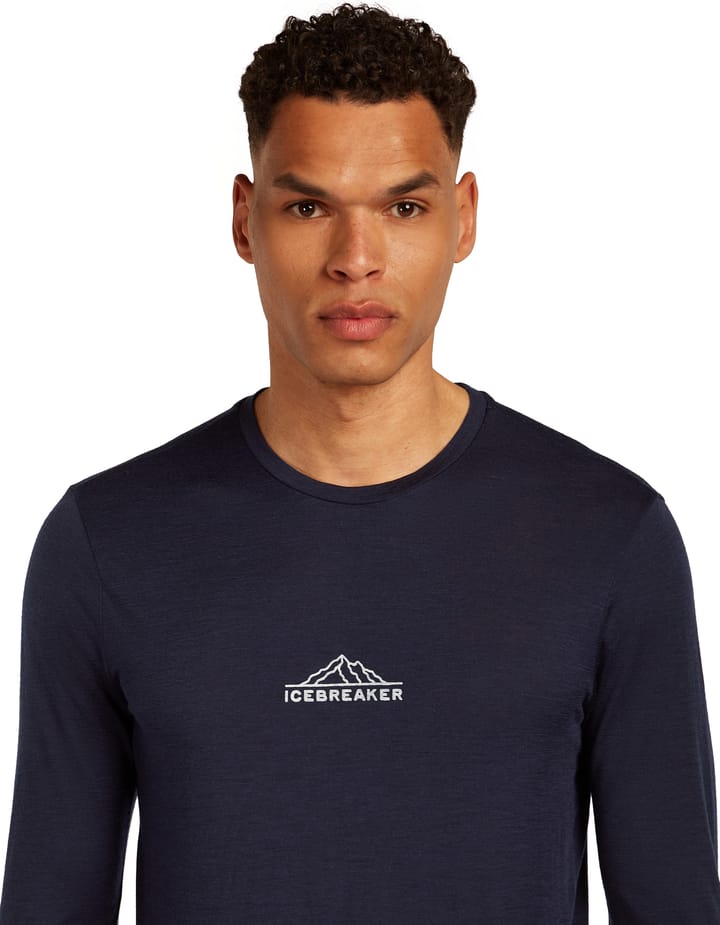 Icebreaker Men's Merino 150 Tech Lite Long Sleeve Tee Road To Cook Midnight Navy Icebreaker
