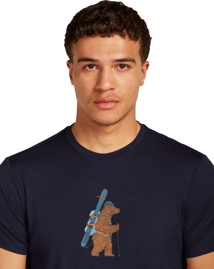 Icebreaker Men Merino 150 Tech Lite Ss Tee Bear Tour Midnight Navy Icebreaker