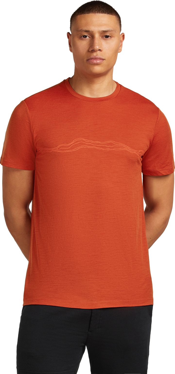 Icebreaker Men's Merino 150 Tech Lite Short Sleeve Tee Mountain Pulse Agate Icebreaker Icebreaker Men's Merino 150 Tech Lite Short Sleeve Tee Mountain Pulse Agate Icebreaker
