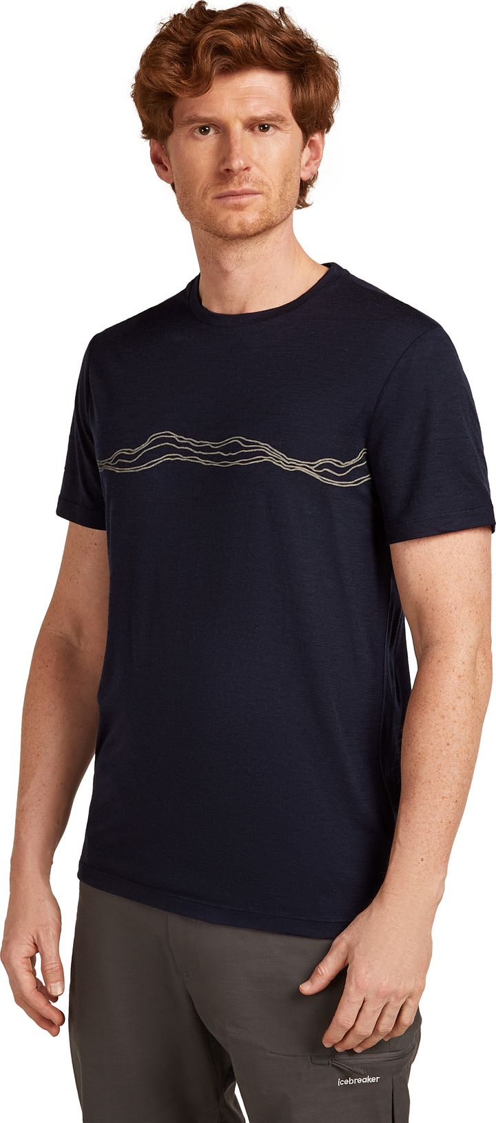 Icebreaker Men's Merino 150 Tech Lite Short Sleeve Tee Mountain Pulse Midnight Navy Icebreaker