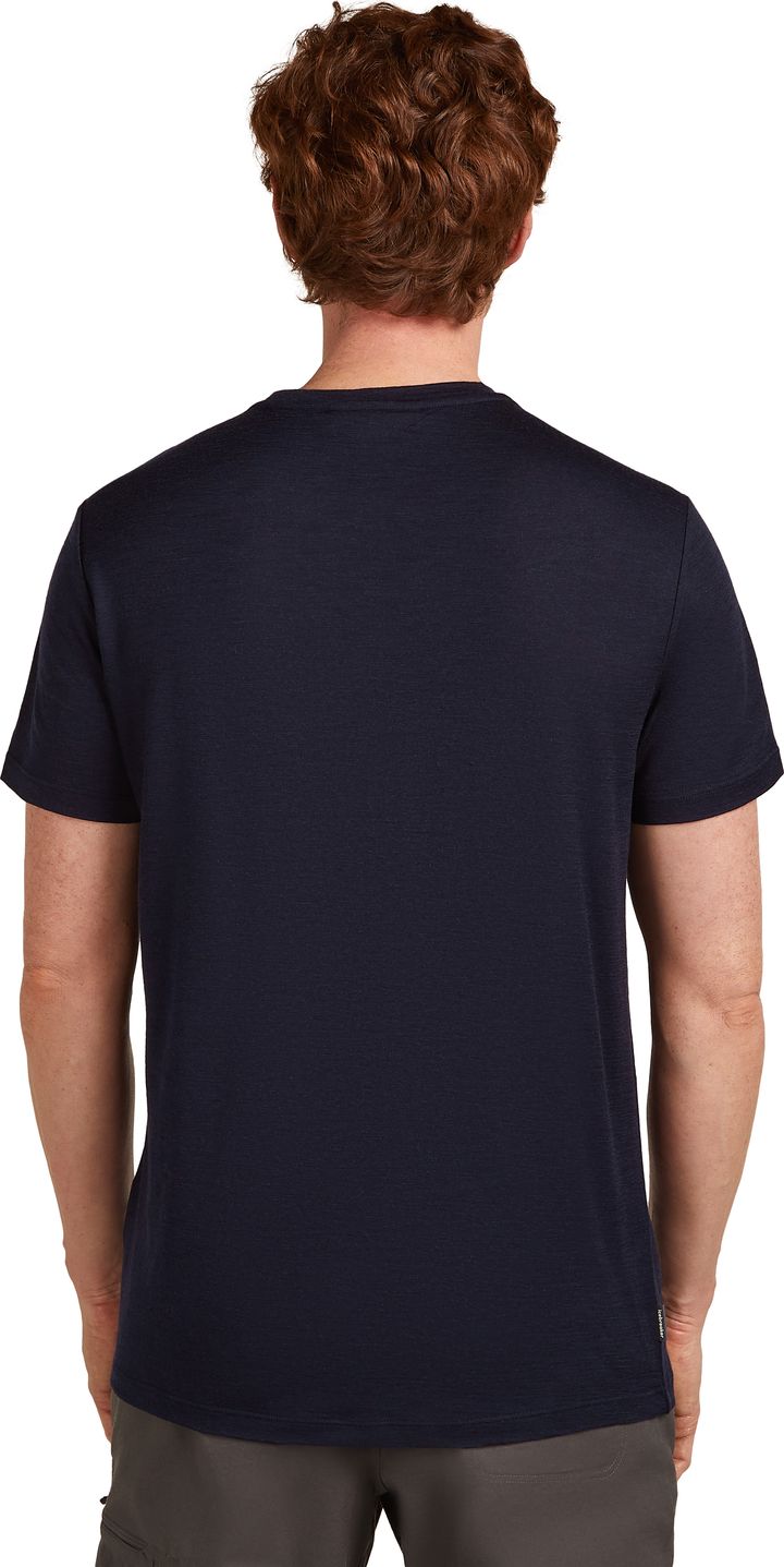 Icebreaker Men's Merino 150 Tech Lite Short Sleeve Tee Mountain Pulse Midnight Navy Icebreaker