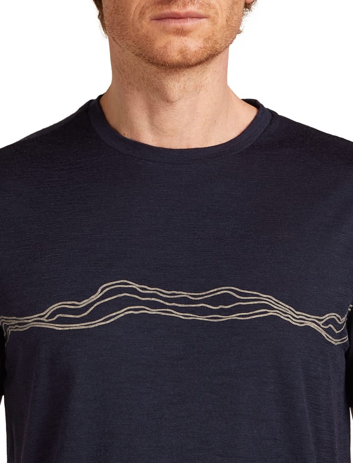 Icebreaker Men's Merino 150 Tech Lite Short Sleeve Tee Mountain Pulse Midnight Navy Icebreaker