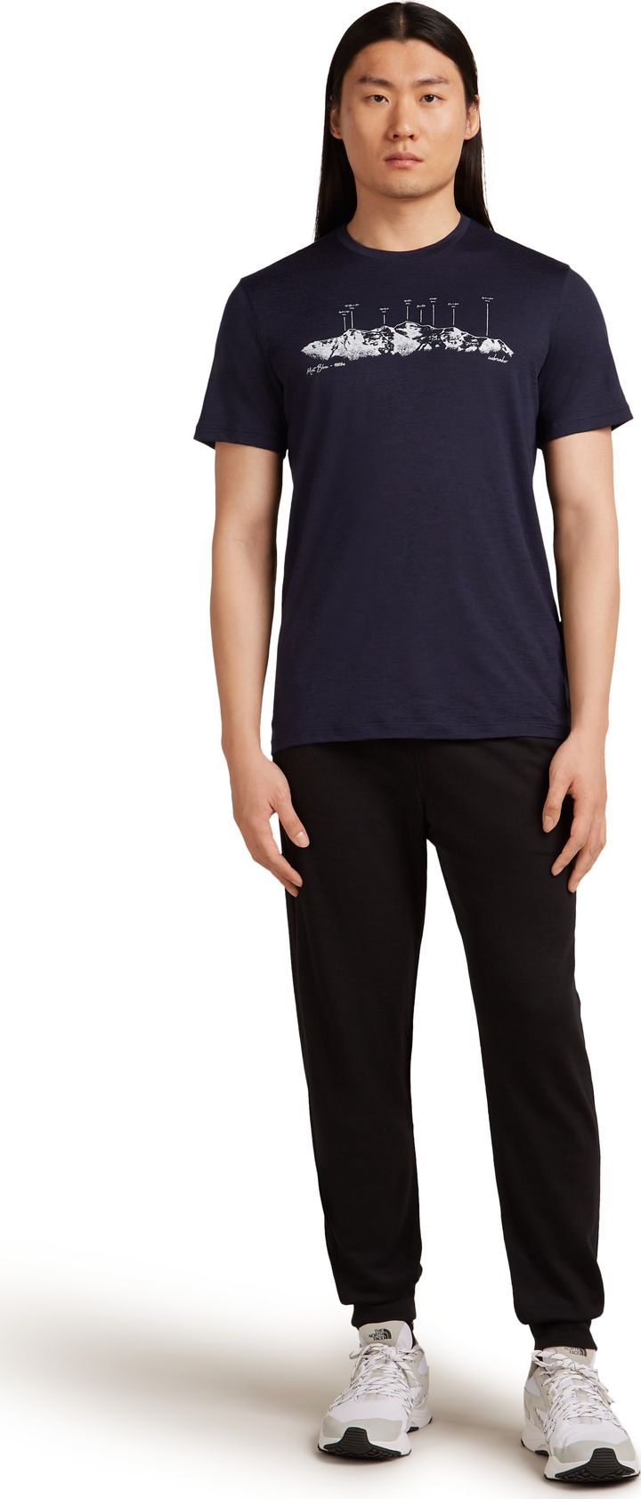 Icebreaker Men Merino 150 Tech Lite Ss Tee The Peaks Midnight Navy Icebreaker