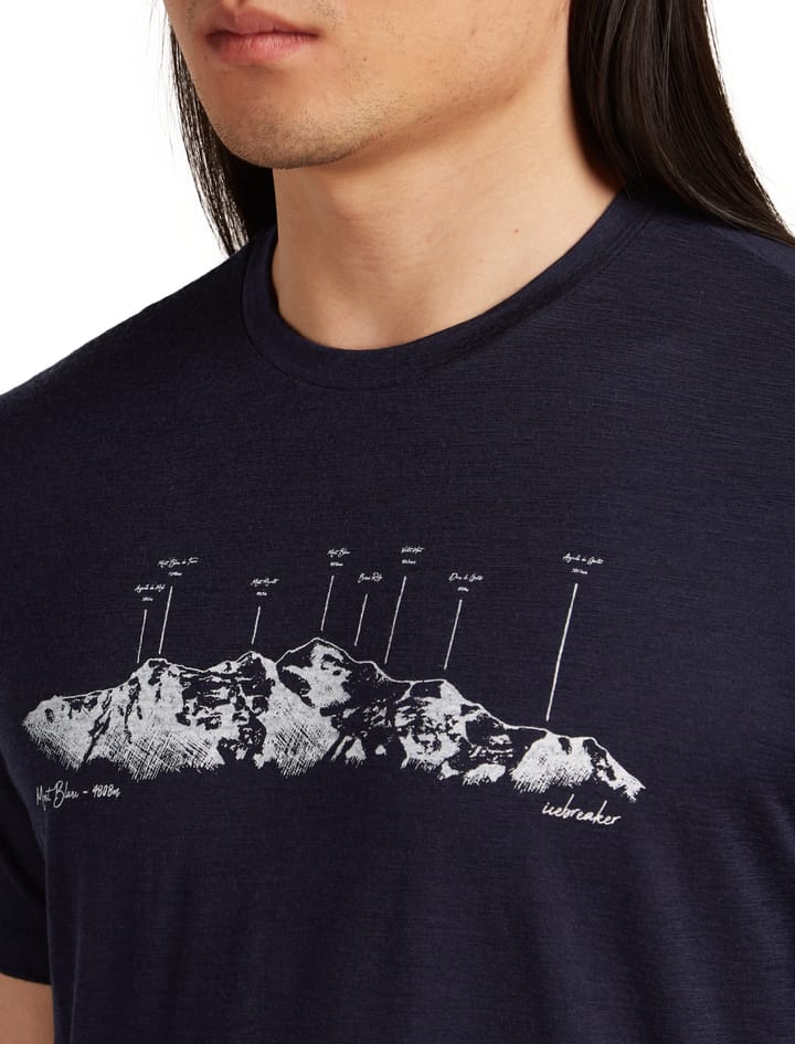 Icebreaker Men Merino 150 Tech Lite Ss Tee The Peaks Midnight Navy Icebreaker