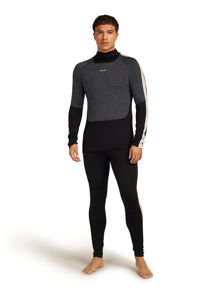 Icebreaker Men Merino 200 Oasis+ Ls High Neck Black/jet Hthr/undyed/cb Icebreaker