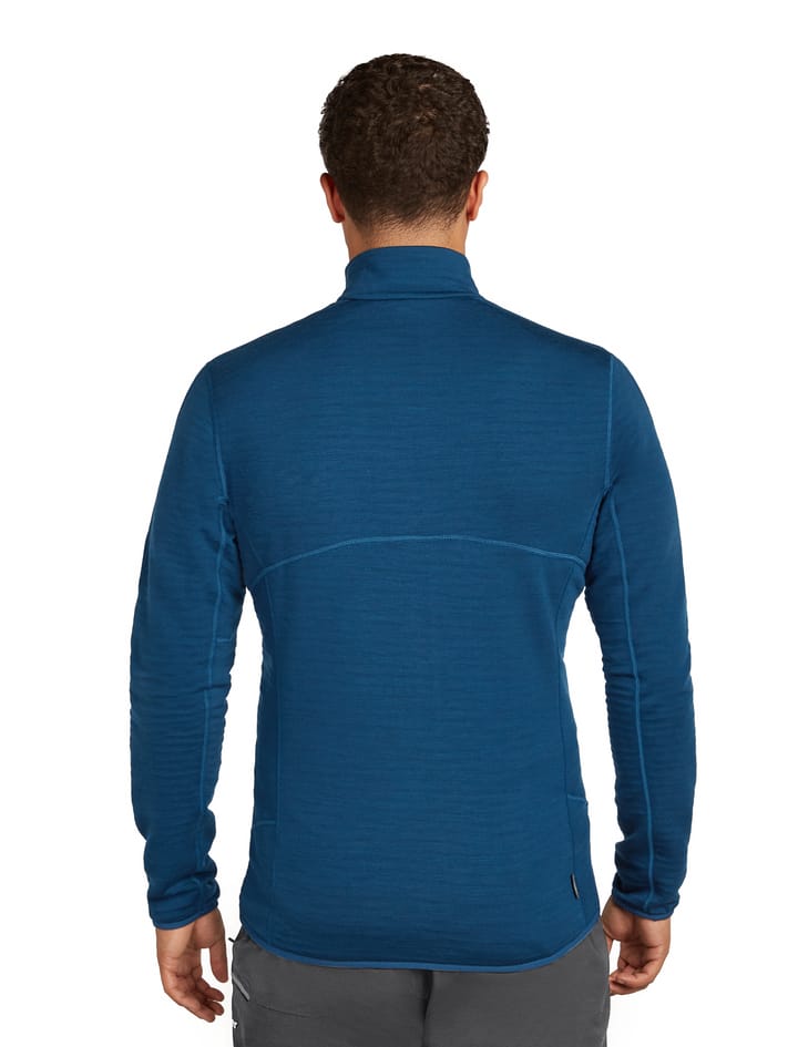 Icebreaker Men's Merino 400 Realfleece Descender Longsleeve Zip Atlantis Icebreaker