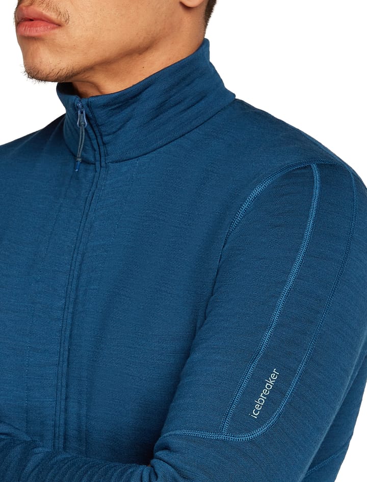 Icebreaker Men's Merino 400 Realfleece Descender Longsleeve Zip Atlantis Icebreaker