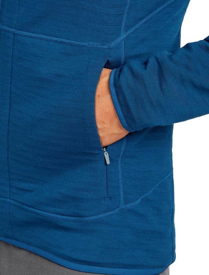 Icebreaker Men's Merino 400 Realfleece Descender Longsleeve Zip Atlantis Icebreaker