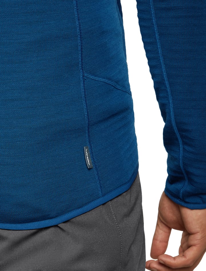 Icebreaker Men's Merino 400 Realfleece Descender Longsleeve Zip Atlantis Icebreaker