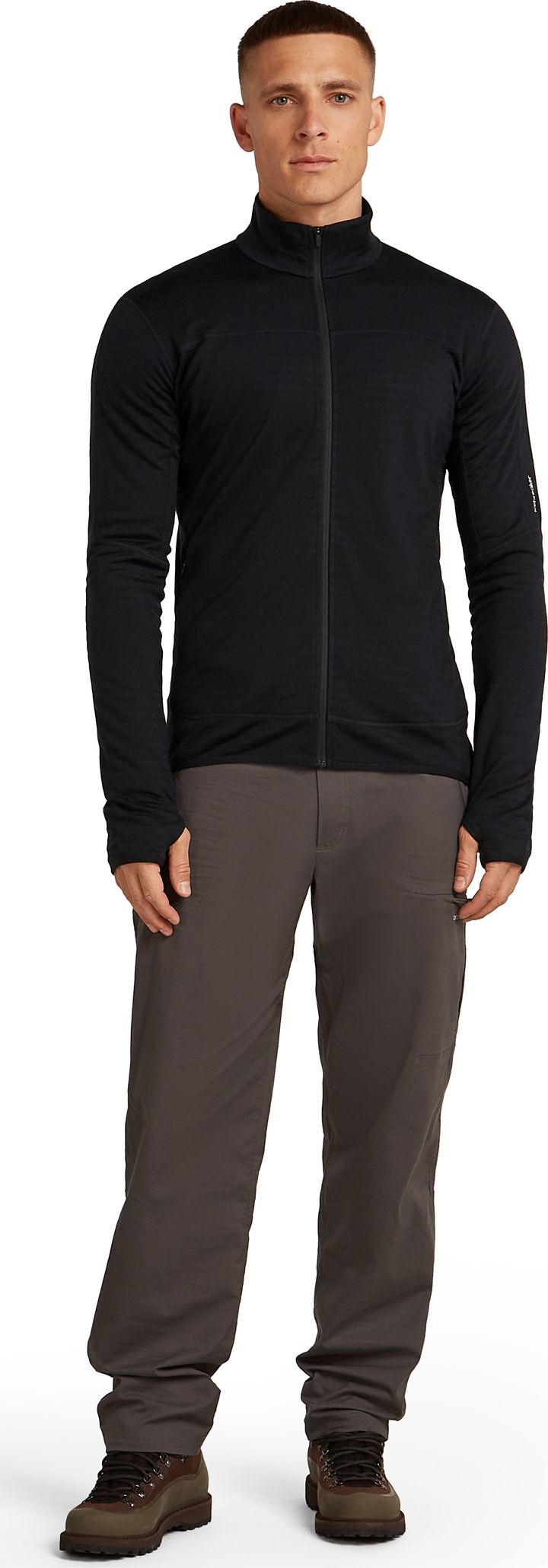 Icebreaker Men Merino Blend 300 Realfleece™ Descender Ls Zip Black Icebreaker