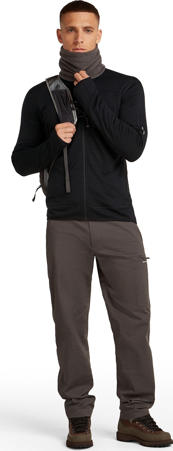 Icebreaker Men Merino Blend 300 Realfleece™ Descender Ls Zip Black Icebreaker