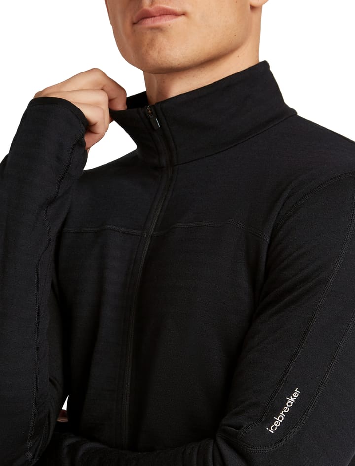 Icebreaker Men Merino Blend 300 Realfleece™ Descender Ls Zip Black Icebreaker