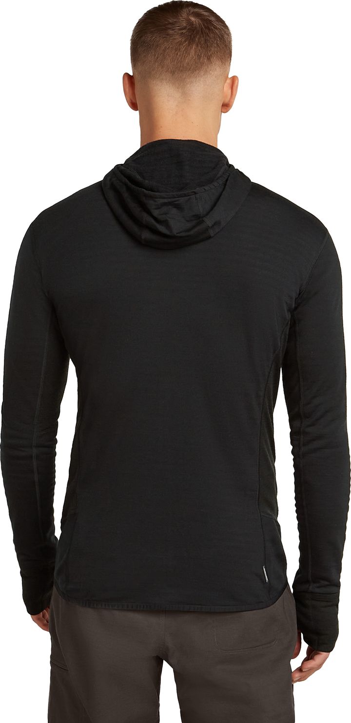 Icebreaker Men Merino Blend 300 Realfleece™ Descender Ls Zip Hoodie Black Icebreaker