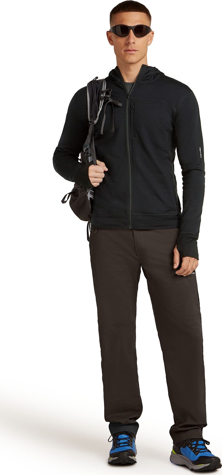 Icebreaker Men Merino Blend 300 Realfleece™ Descender Ls Zip Hoodie Black Icebreaker