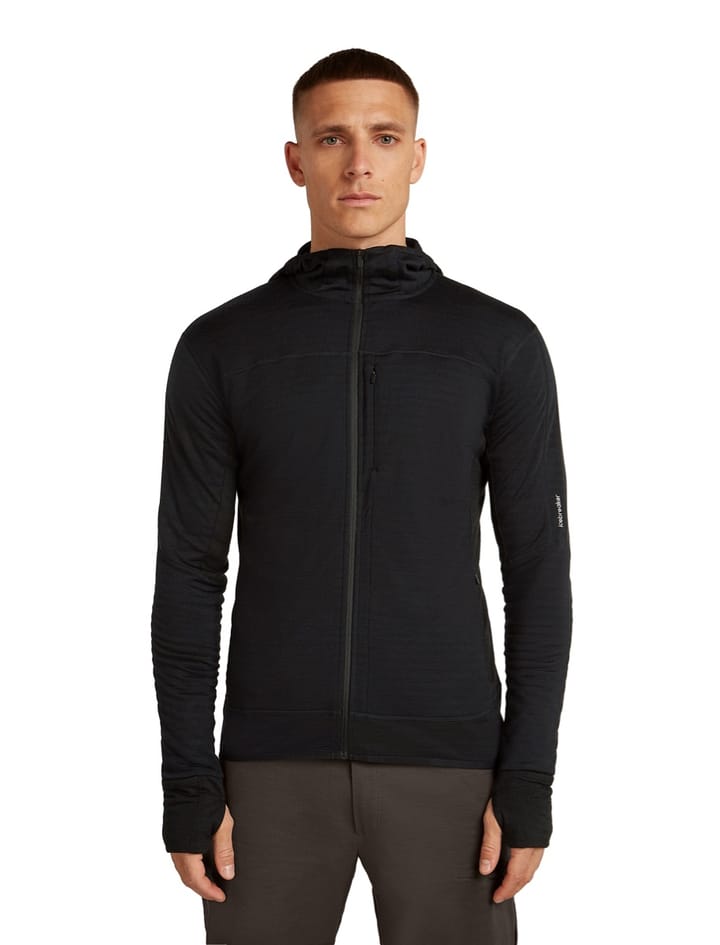 Icebreaker Men Merinoblend  300 Realfleece™ Descend Ls Zip Hoodie Black Icebreaker