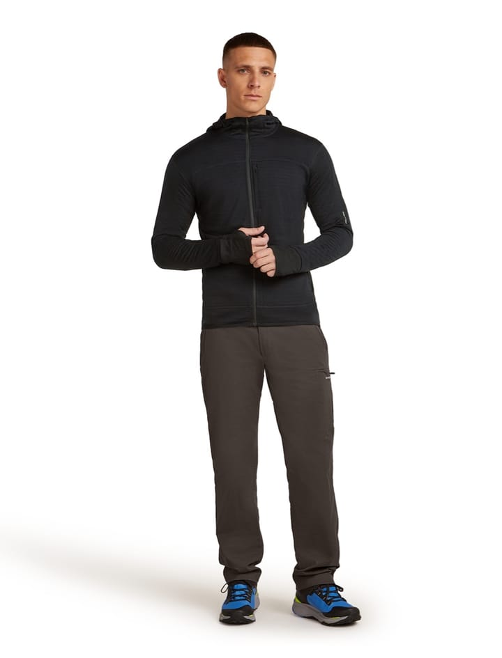 Icebreaker Men Merinoblend  300 Realfleece™ Descend Ls Zip Hoodie Black Icebreaker