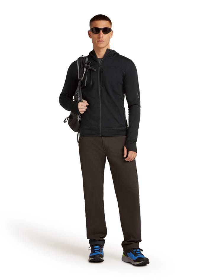 Icebreaker Men Merinoblend  300 Realfleece™ Descend Ls Zip Hoodie Black Icebreaker