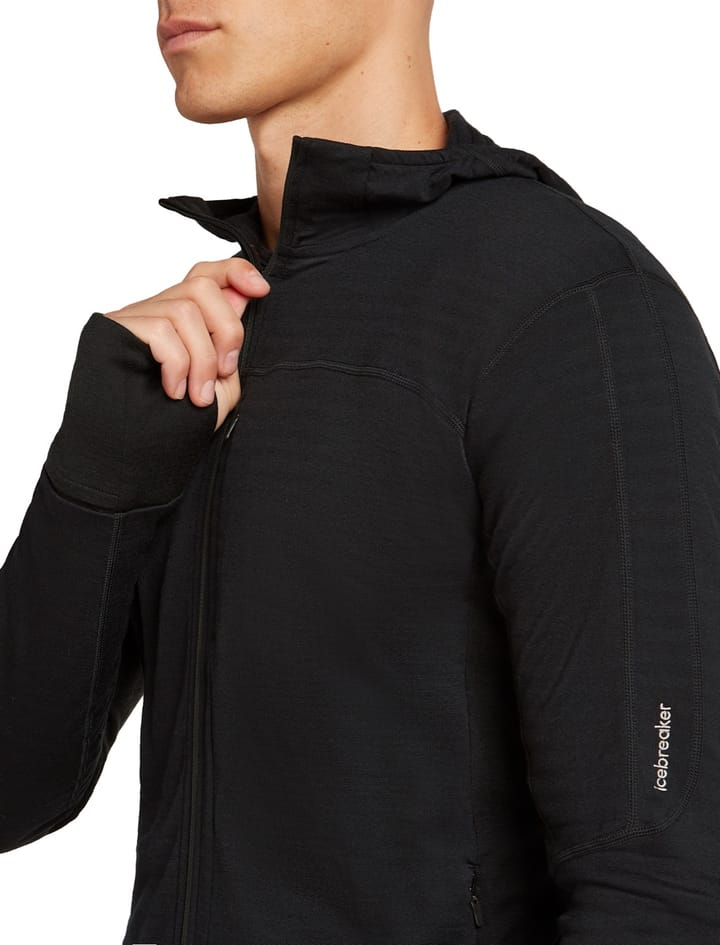 Icebreaker Men Merinoblend  300 Realfleece™ Descend Ls Zip Hoodie Black Icebreaker