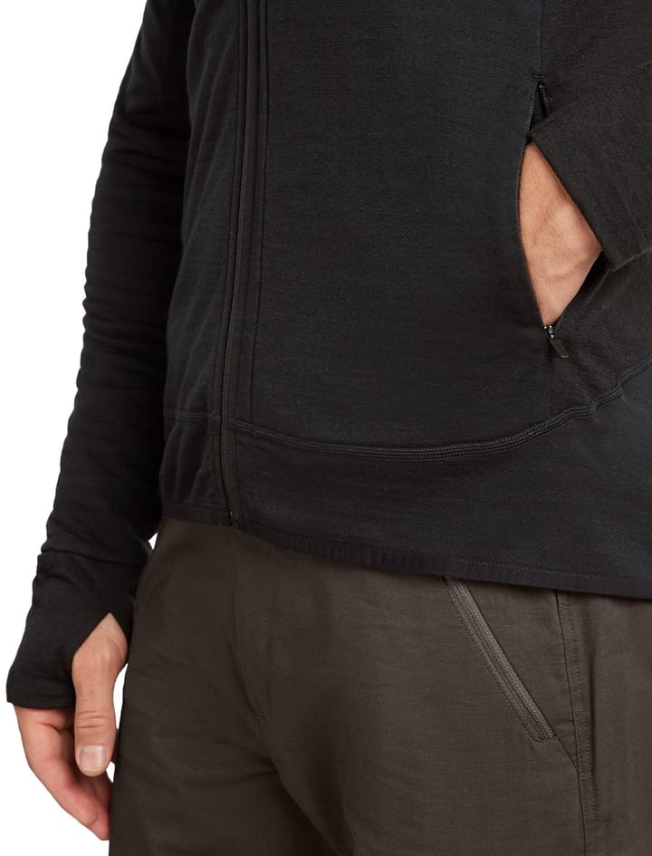 Icebreaker Men Merinoblend  300 Realfleece™ Descend Ls Zip Hoodie Black Icebreaker