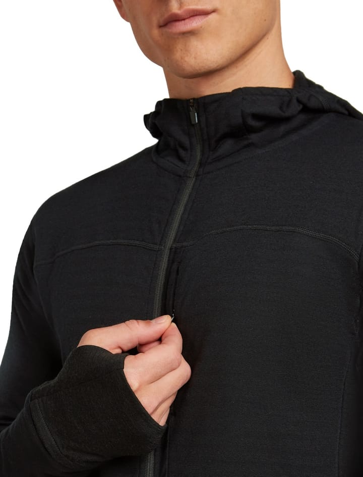 Icebreaker Men Merinoblend  300 Realfleece™ Descend Ls Zip Hoodie Black Icebreaker