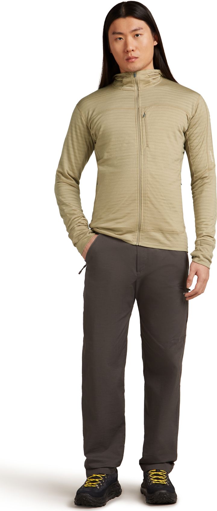 Icebreaker Men Merino Blend 300 Realfleece™ Descender Ls Zip Hoodie Flagstone Icebreaker