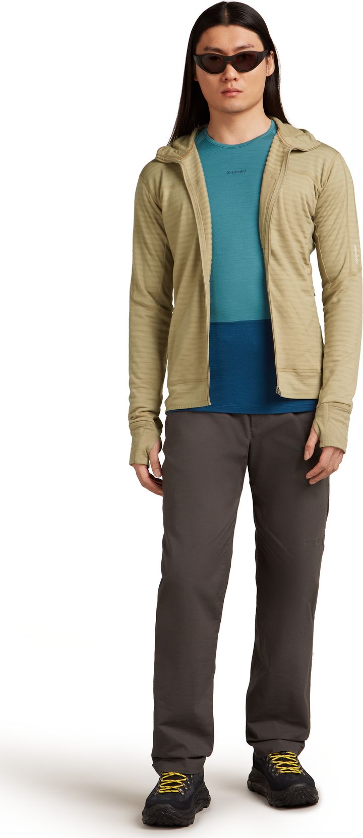 Icebreaker Men Merino Blend 300 Realfleece™ Descender Ls Zip Hoodie Flagstone Icebreaker