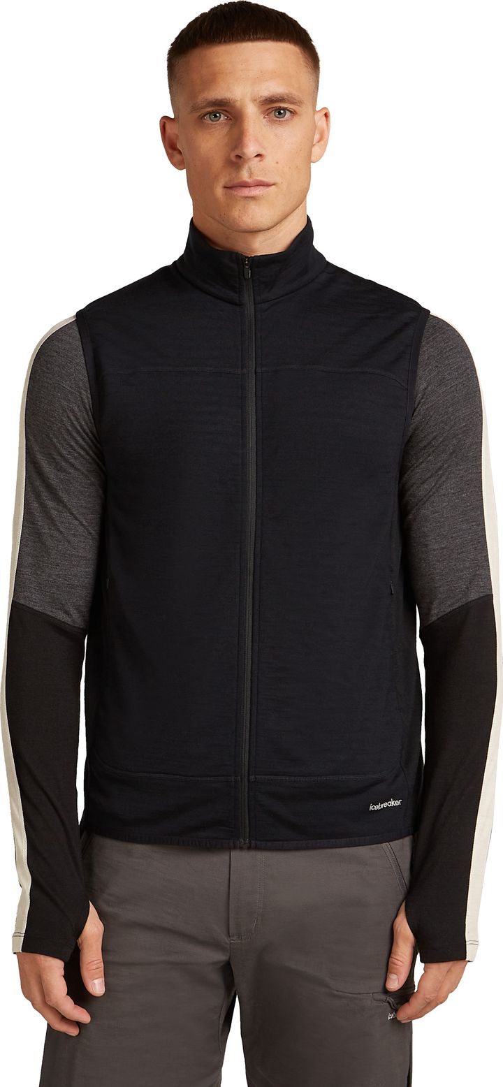Icebreaker Men Merino Blend 300 Realfleece™ Descender Vest Black Icebreaker