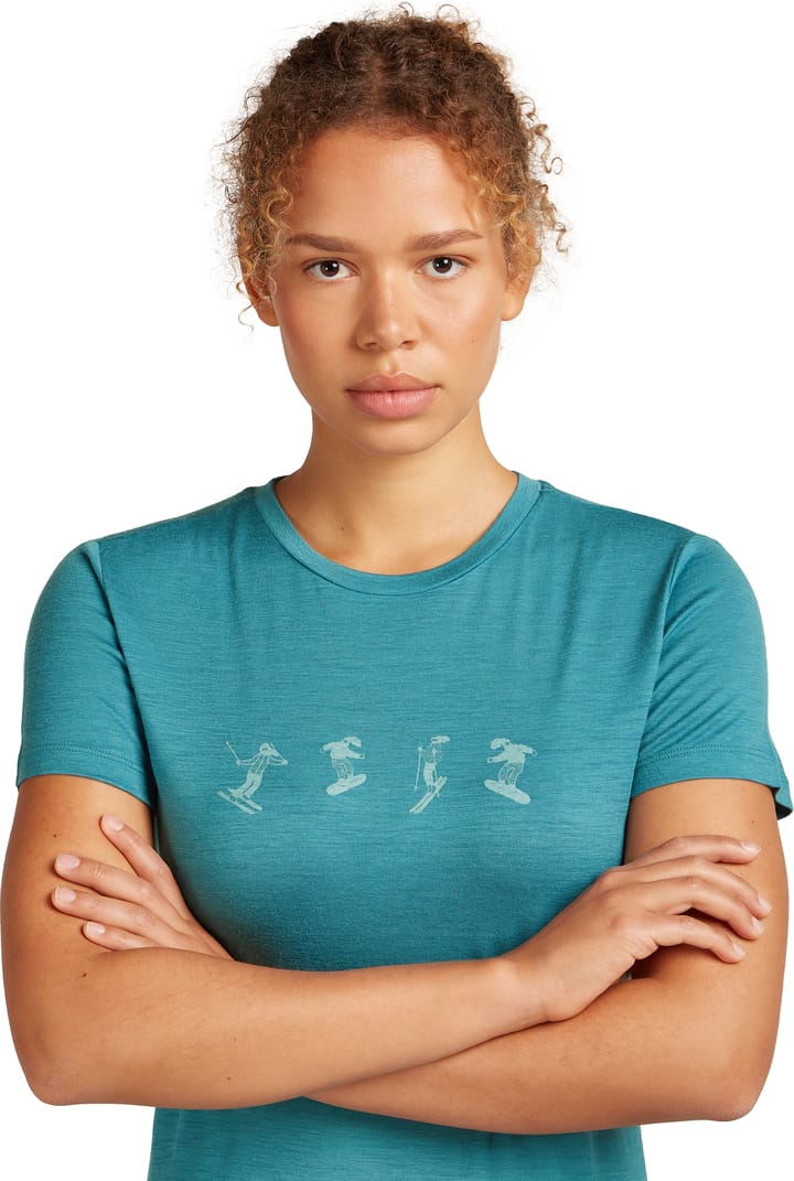 Icebreaker Women Merino 150 Tech Lite Ss Tee Snow Day Topaz Icebreaker