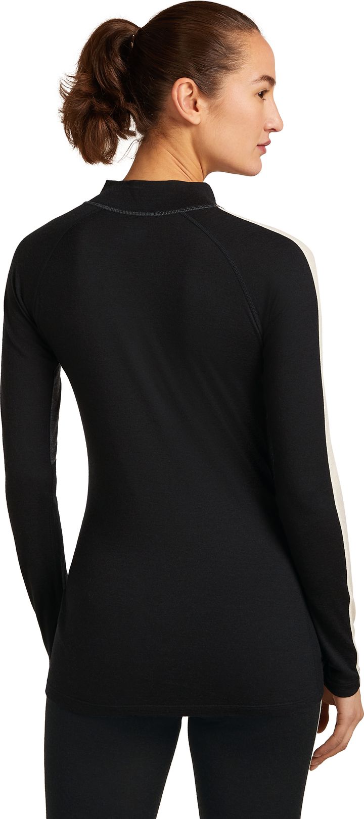 Icebreaker Women's Merino 200 Oasis+ Long Sleeve High Neck Black/Jet Hthr/Undyed Icebreaker
