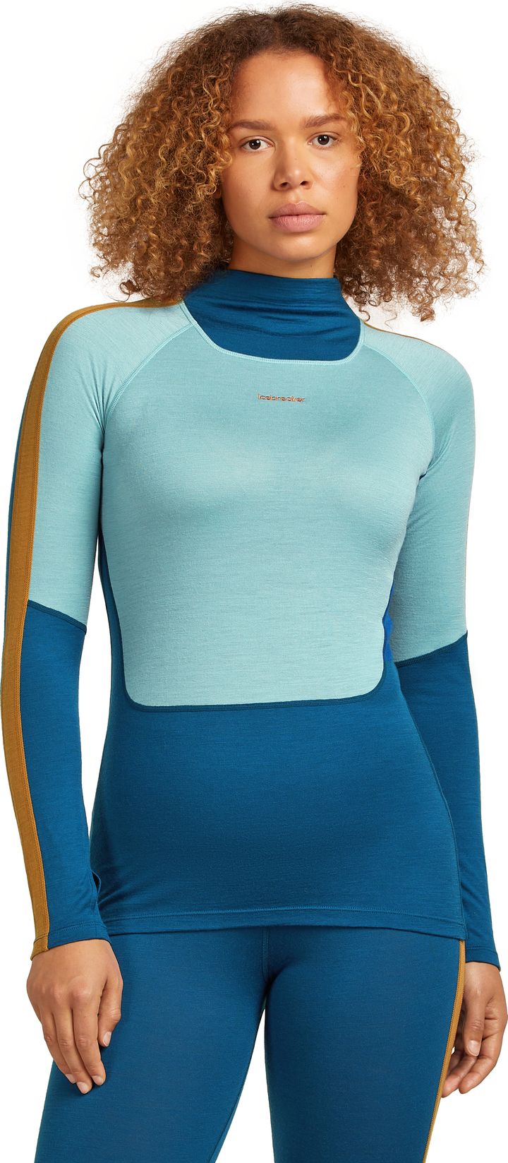 Icebreaker Women's Merino 200 Oasis+ Long Sleeve High Neck Atlantis/Hydro/Trail Icebreaker
