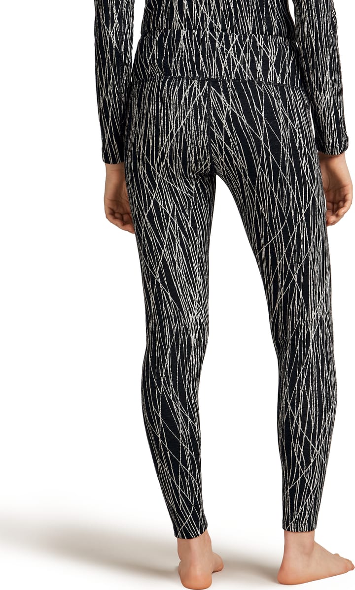Icebreaker Women's Merino 260 Tech Vertex High Rise Leggings Delta Lines AOP Black/Snow Icebreaker