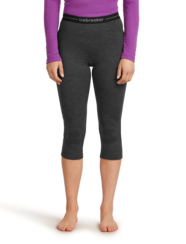Icebreaker Women's Merino 260 Zoneknit 3/4 Thermal Leggings Jet Hthr Icebreaker