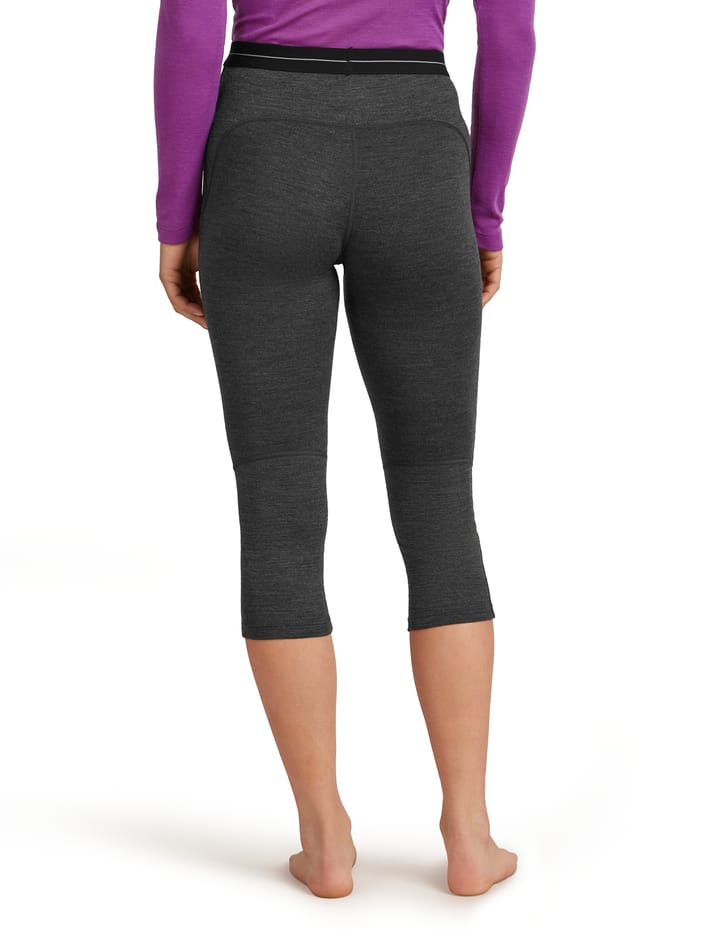 Icebreaker Women's Merino 260 Zoneknit 3/4 Thermal Leggings Jet Hthr Icebreaker