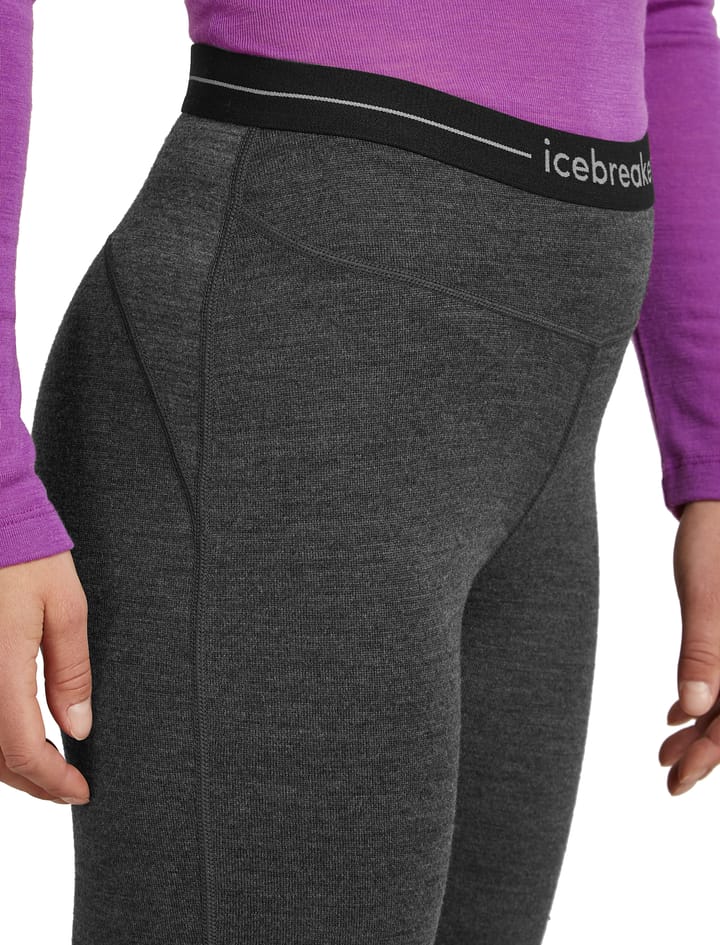 Icebreaker Women's Merino 260 Zoneknit 3/4 Thermal Leggings Jet Hthr Icebreaker