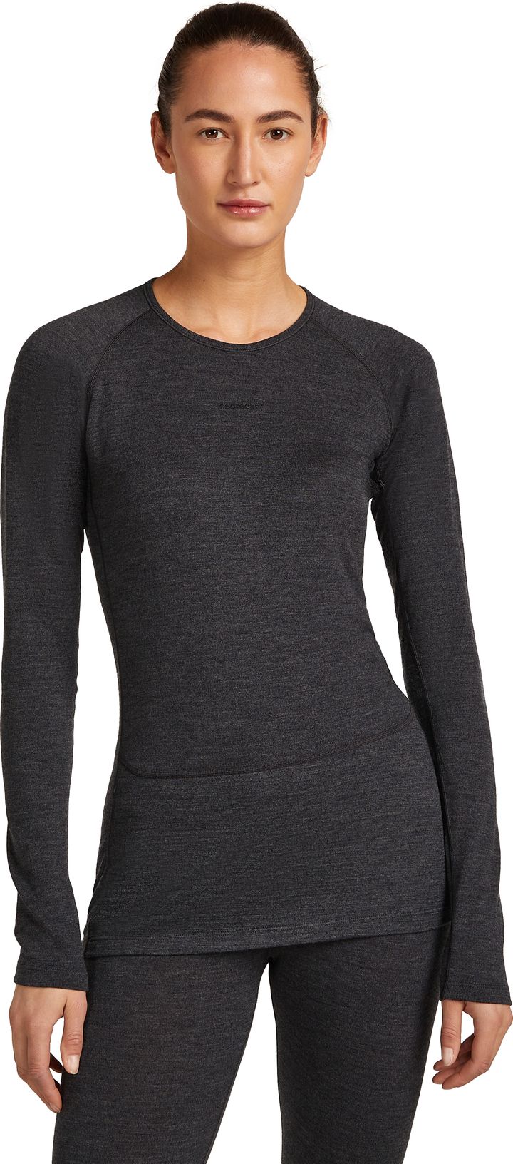 Icebreaker Women's Merino 260 ZoneKnit Long Sleeve Crewe Jet Hthr Icebreaker