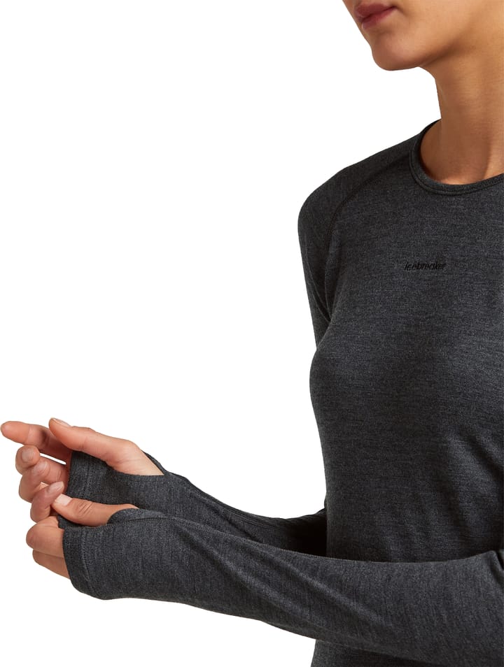 Icebreaker Women's Merino 260 ZoneKnit Long Sleeve Crewe Jet Hthr Icebreaker