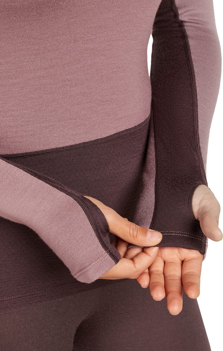 Icebreaker Women's Merino 260 ZoneKnit Long Sleeve Crewe Java/Summit Icebreaker