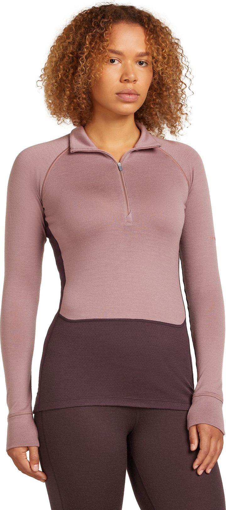 Icebreaker Women's Merino 260 ZoneKnit Long Sleeve Half Zip Java/Summit Icebreaker