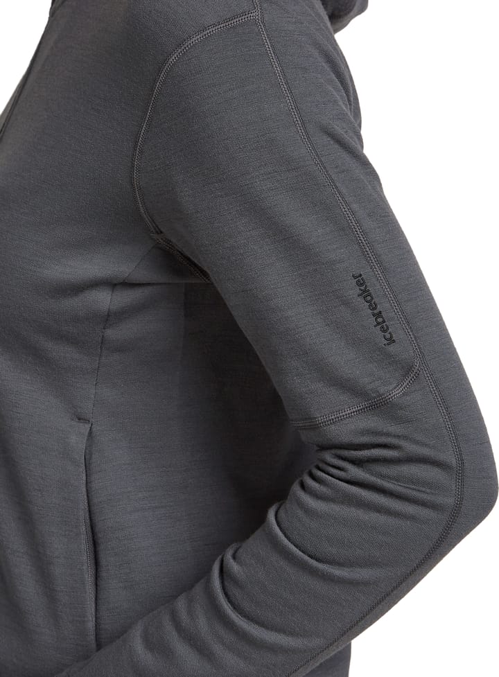 Icebreaker Women's Merino 360 RealFleece Elemental Long Sleeve Zip Hoodie Obsidian Icebreaker