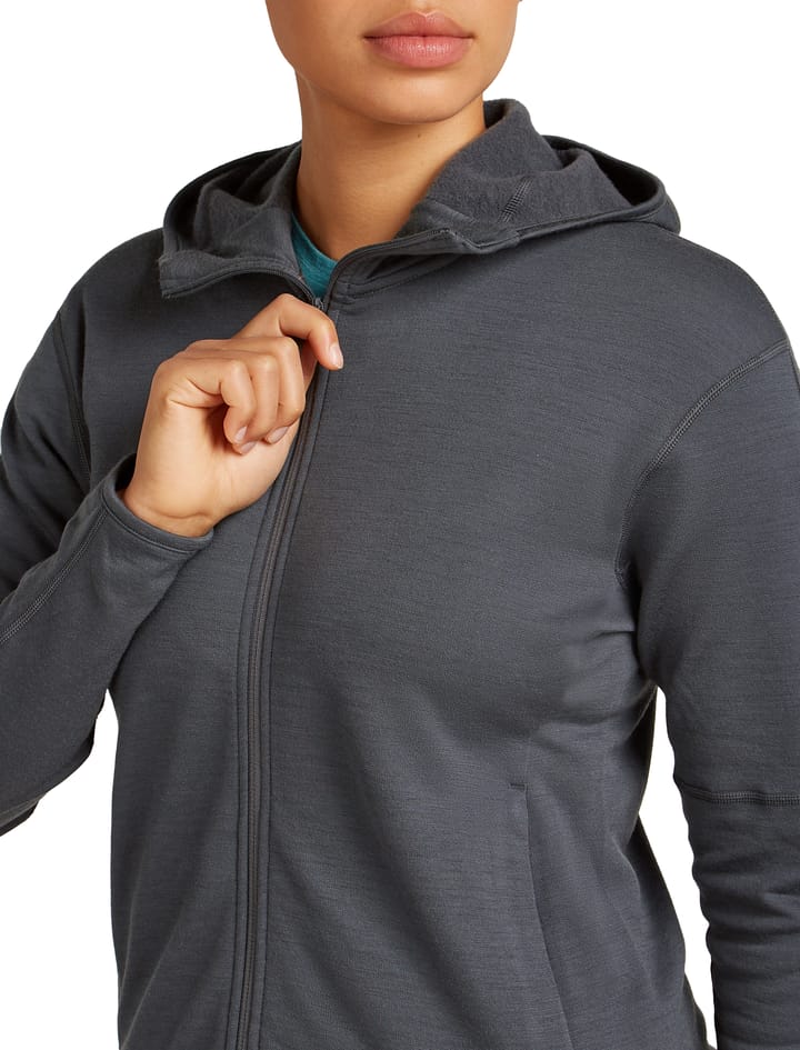 Icebreaker Women's Merino 360 RealFleece Elemental Long Sleeve Zip Hoodie Obsidian Icebreaker Icebreaker Women's Merino 360 RealFleece Elemental Long Sleeve Zip Hoodie Obsidian Icebreaker