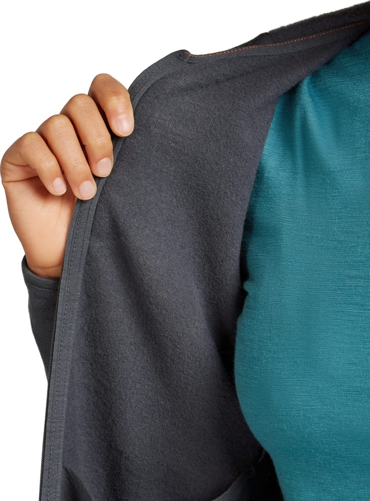 Icebreaker Women's Merino 360 RealFleece Elemental Long Sleeve Zip Hoodie Obsidian Icebreaker