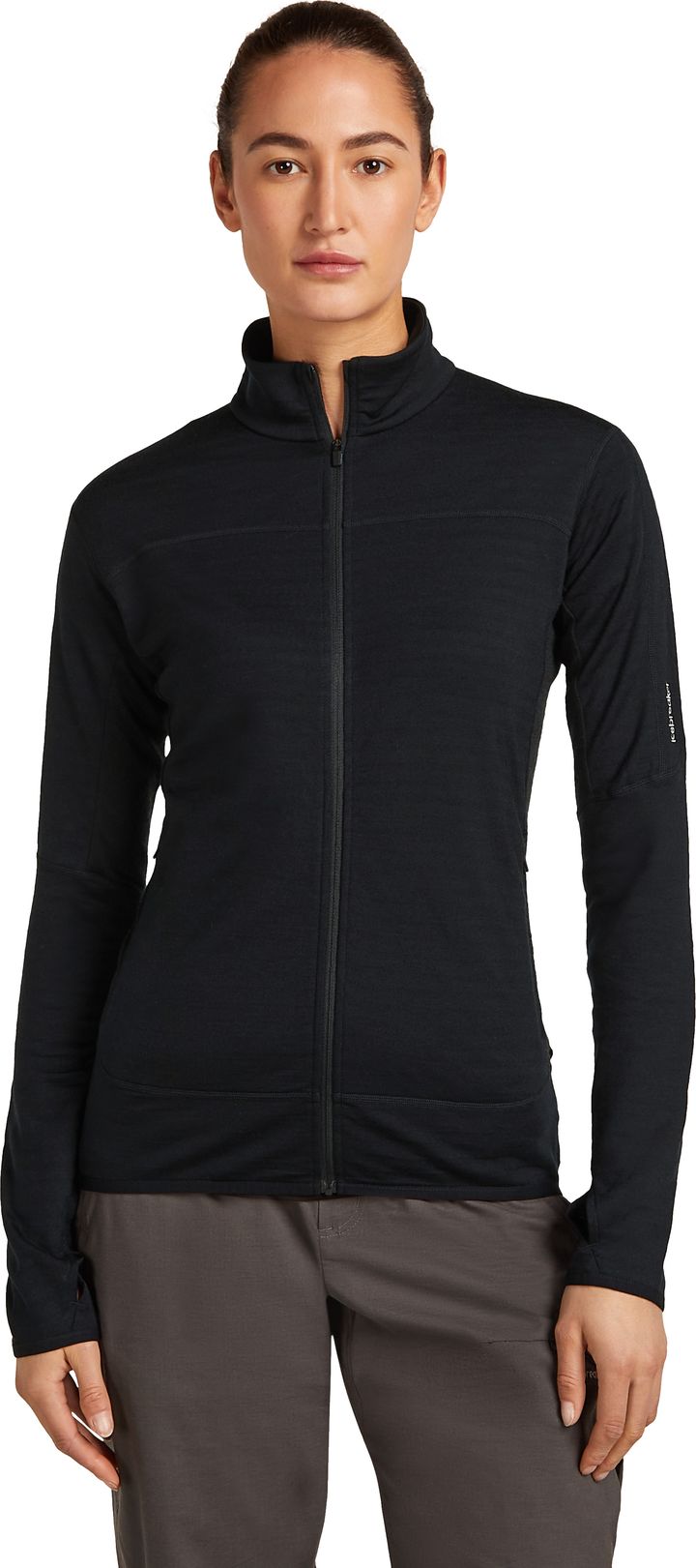 Icebreaker Women Merino Blend 300 Realfleece™ Descender Ls Zip Black Icebreaker