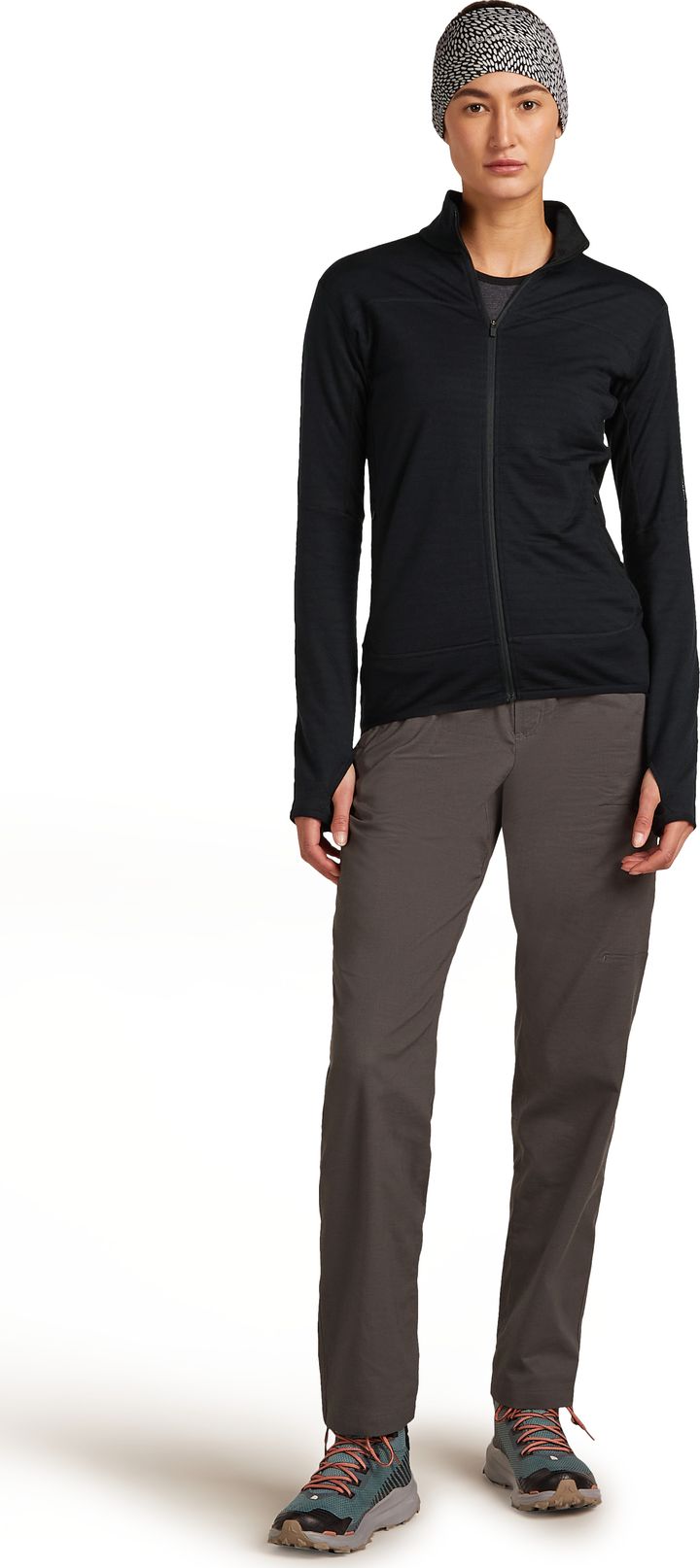Icebreaker Women Merino Blend 300 Realfleece™ Descender Ls Zip Black Icebreaker