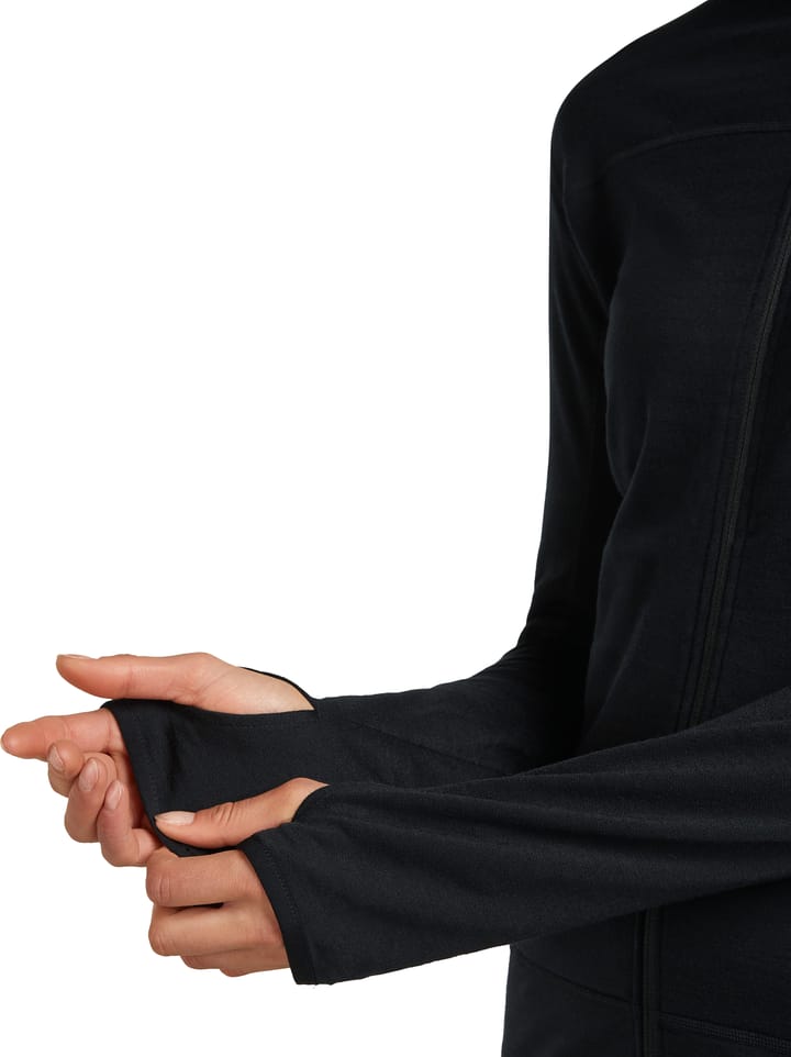 Icebreaker Women Merino Blend 300 Realfleece™ Descender Ls Zip Black Icebreaker