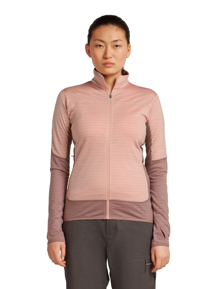 Icebreaker Women Merino Blend 300 Realfleece™ Descender Ls Zip Summit/blush/cb Icebreaker