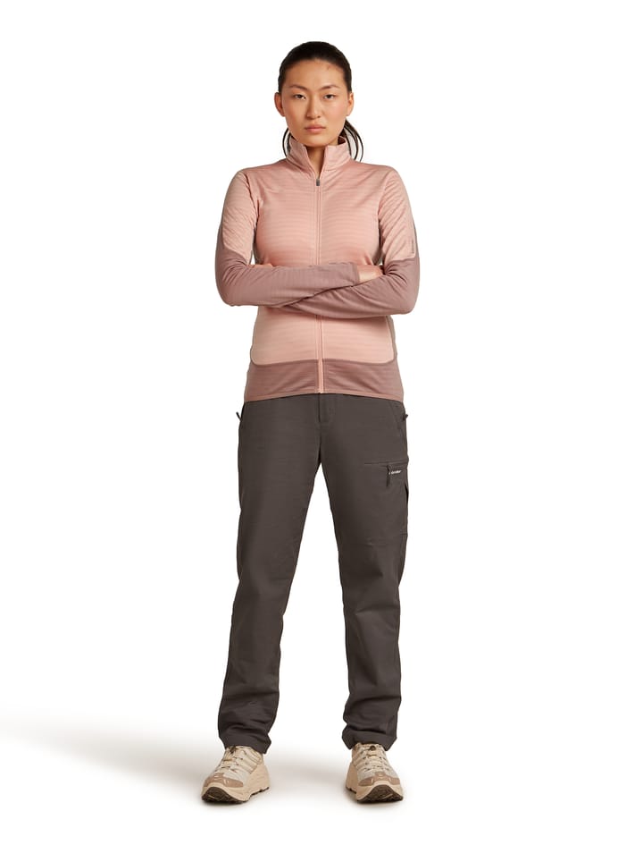 Icebreaker Women Merino Blend 300 Realfleece™ Descender Ls Zip Summit/blush/cb Icebreaker