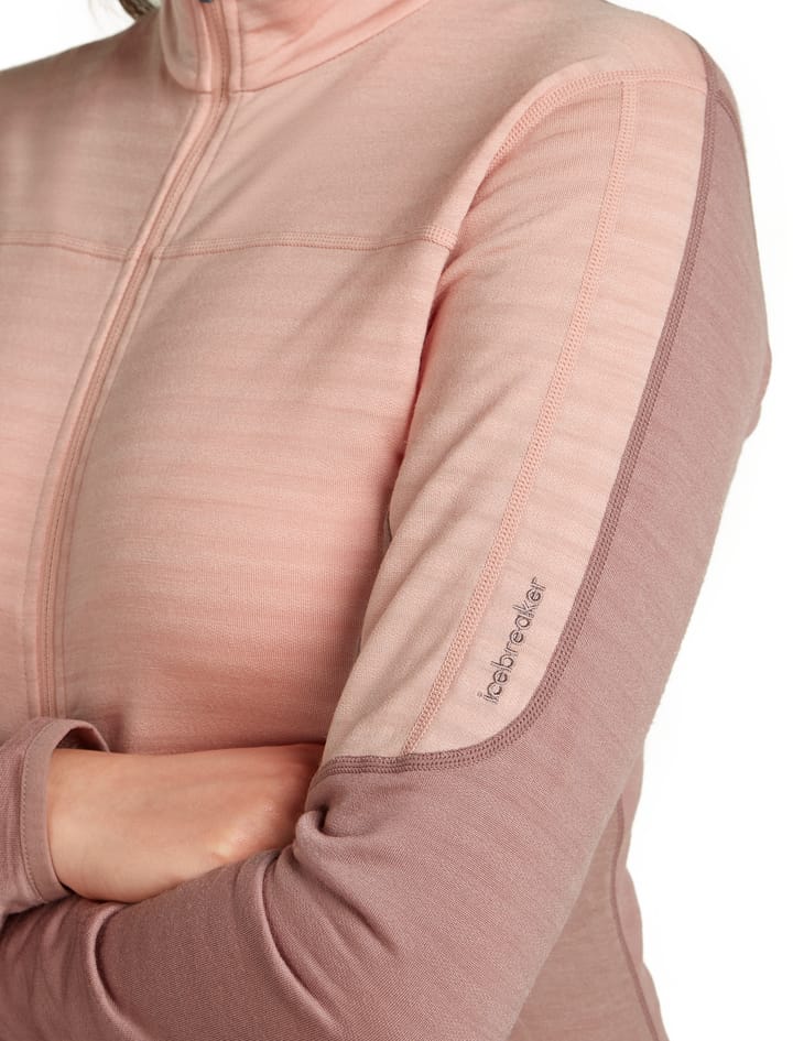 Icebreaker Women Merino Blend 300 Realfleece™ Descender Ls Zip Summit/blush/cb Icebreaker